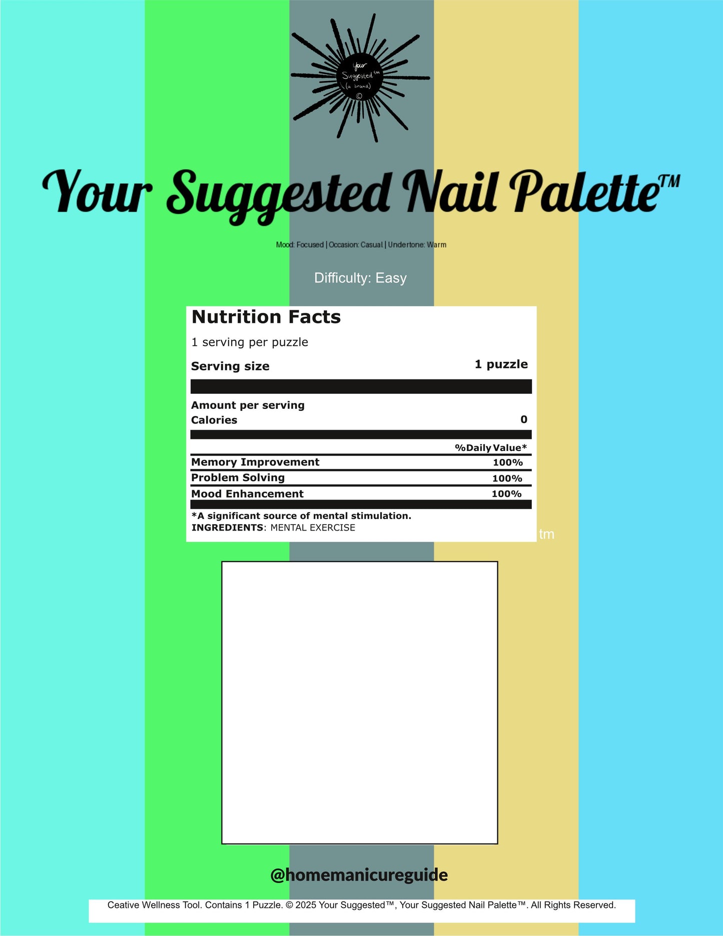 Beauty Inspired Sudoku Puzzle | Your Suggested Nail Palette™ | DIGITAL DOWNLOAD