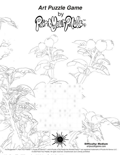 Art Puzzle Game – Illustrated Sudoku Puzzle | Physical Print | Apple Tree